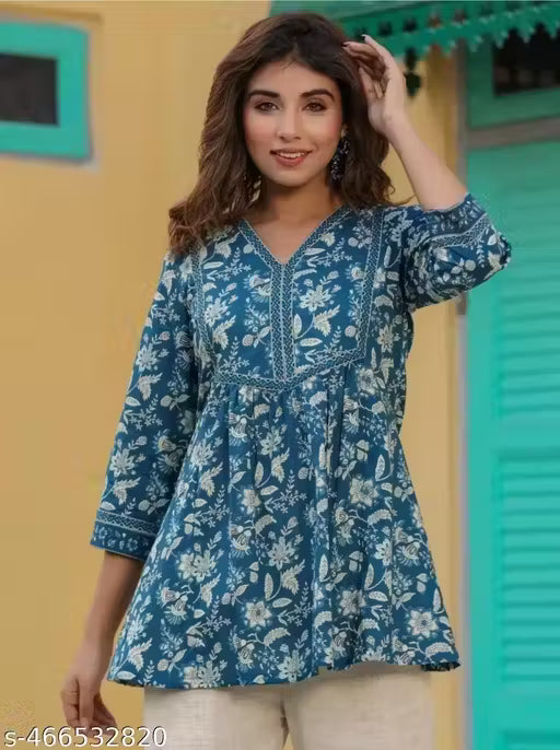 Floral Printed Short Kutis