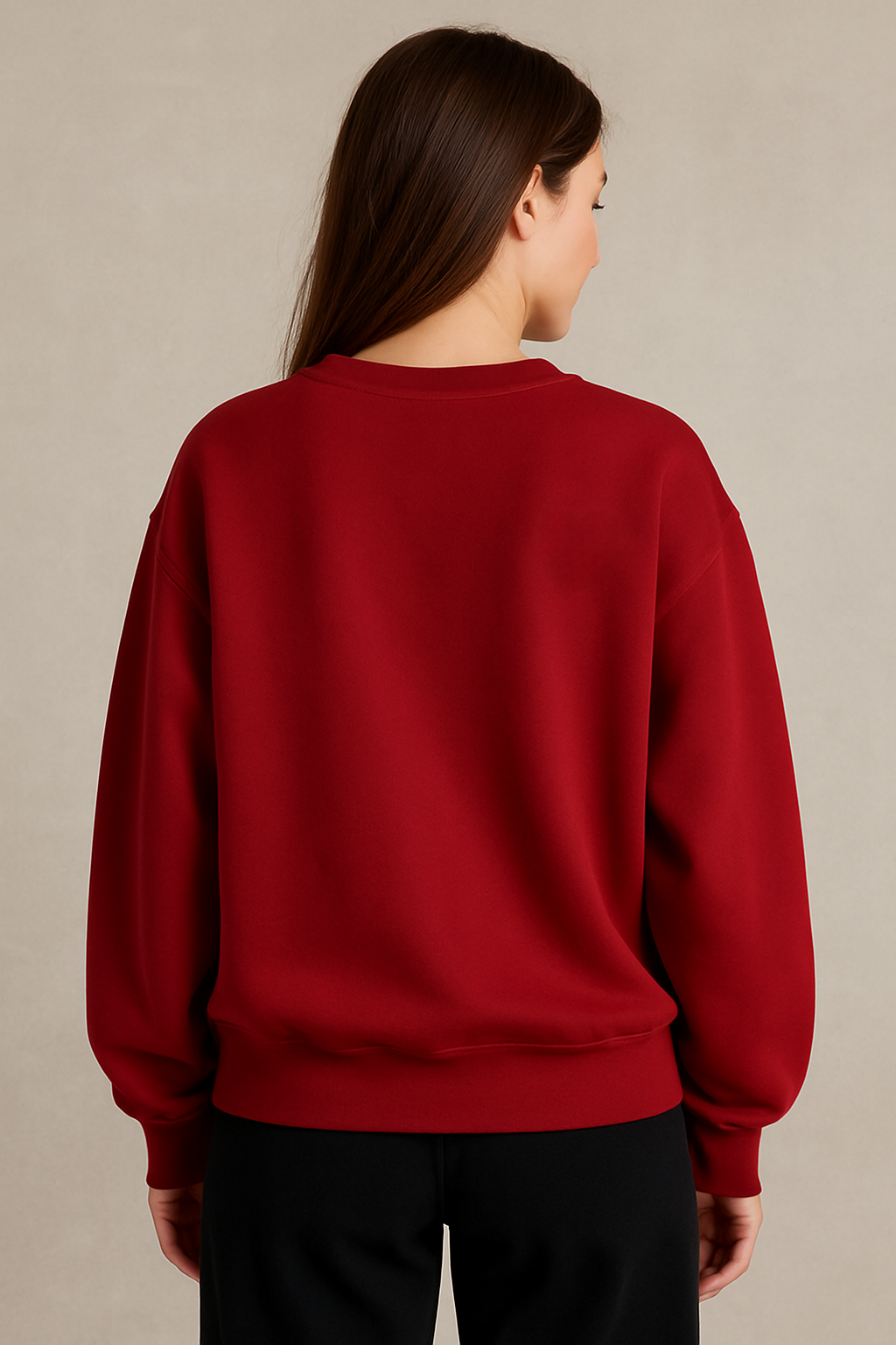 Pretty round neck pullover sweatshirt